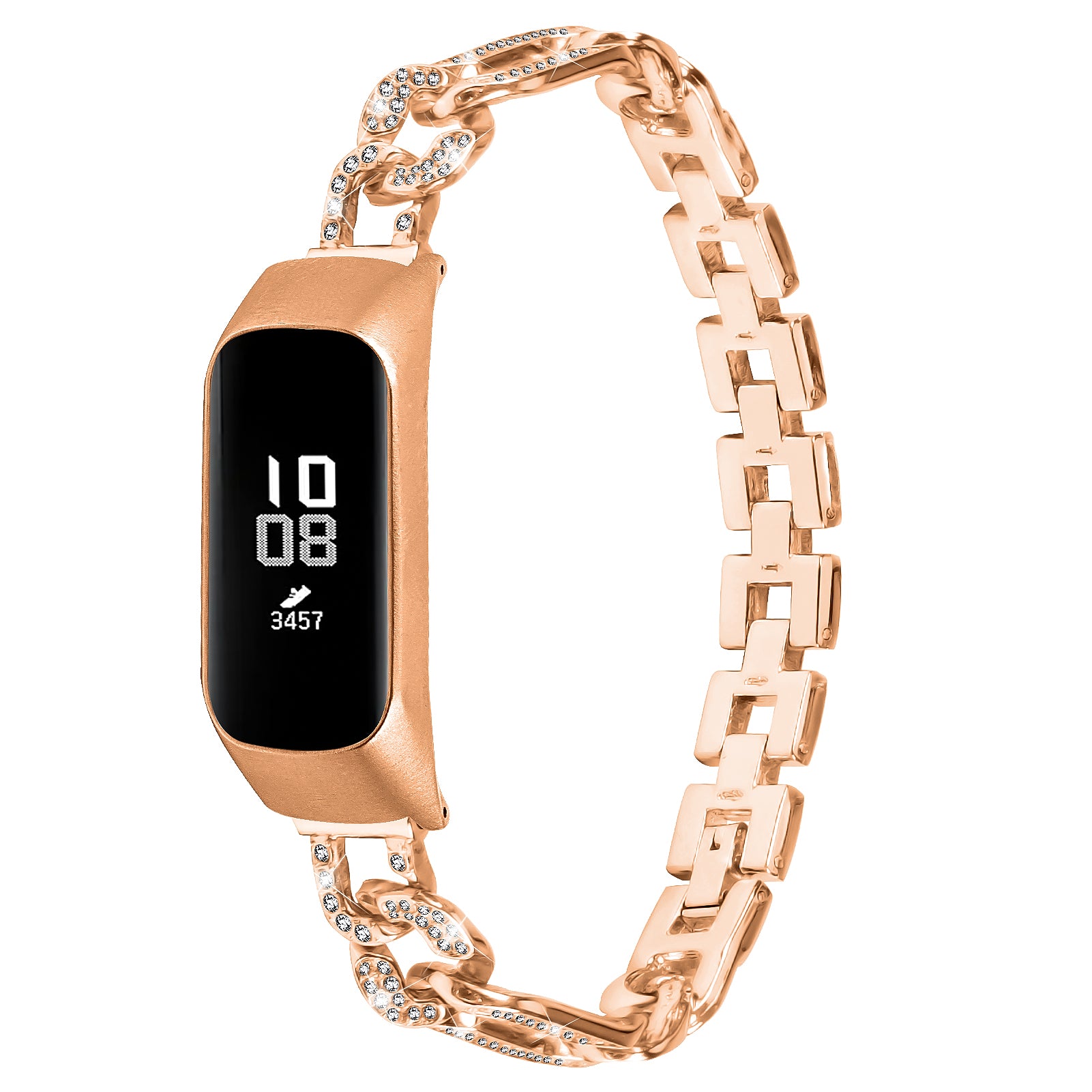 Watch Band for Samsung Galaxy Fit-e SM-R375 Bling Rhinestone Decor Watch Band Alloy Bracelet Strap Watch Band for Samsung Galaxy Fit-e SM-R375 Bling Rhinestone Decor Watch Band Alloy Bracelet Strap